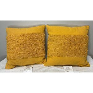 Project 62 Pillow Decor 18 x 18in Yellow Set Of 2 Summer Wheat Tufted